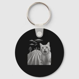 Funny Surprised Scared Cat Selfie With Bigfoot And Key Ring