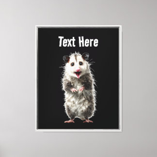 Funny Surprised Shocked Opossum Canvas Print