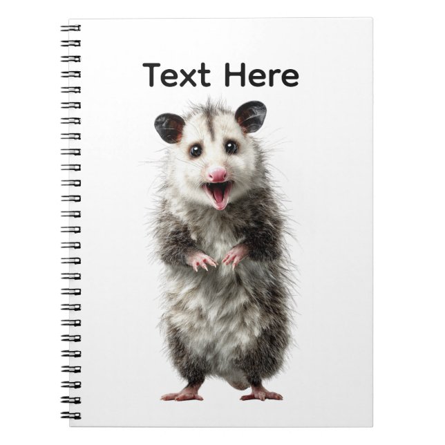 Funny Surprised Shocked Opossum Notebook (Front)