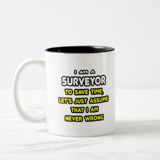Funny Surveyor T-Shirts and Gifts Two-Tone Coffee Mug