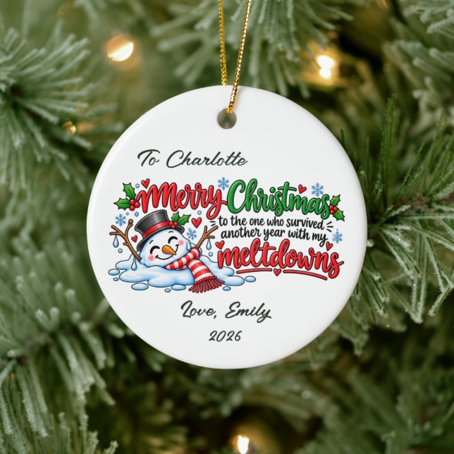 Funny Survived My Meltdowns Ornament (Tree)