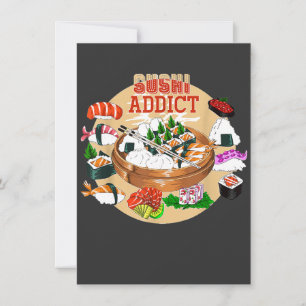 Funny Sushi Addict Asian Food Lover Gift Sushi T-S Invitation