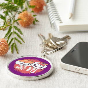 Funny Sushi Cartoon Design Key Ring