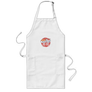 Funny Sushi Cartoon Design Long Apron