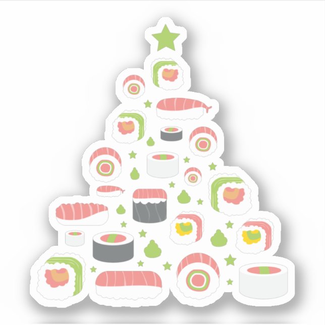 Funny Sushi Lovers Christmas Tree Add Text (Front)