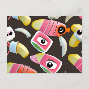 Funny Sushi Postcard