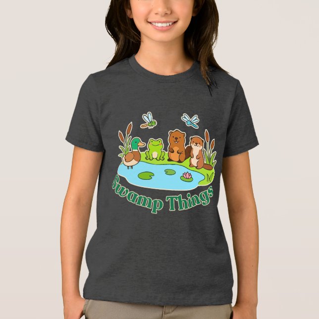 Funny Swamp Things Shirt for Kids (Front)