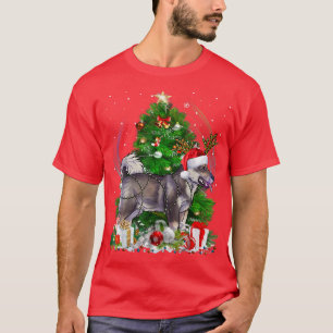 Funny Swedish Vallhund Christmas Tree Light Pajama T-Shirt