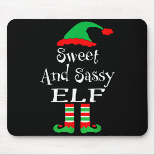 Funny Sweet And Sy Elf Shirt Xmas Family Matching  Mouse Pad