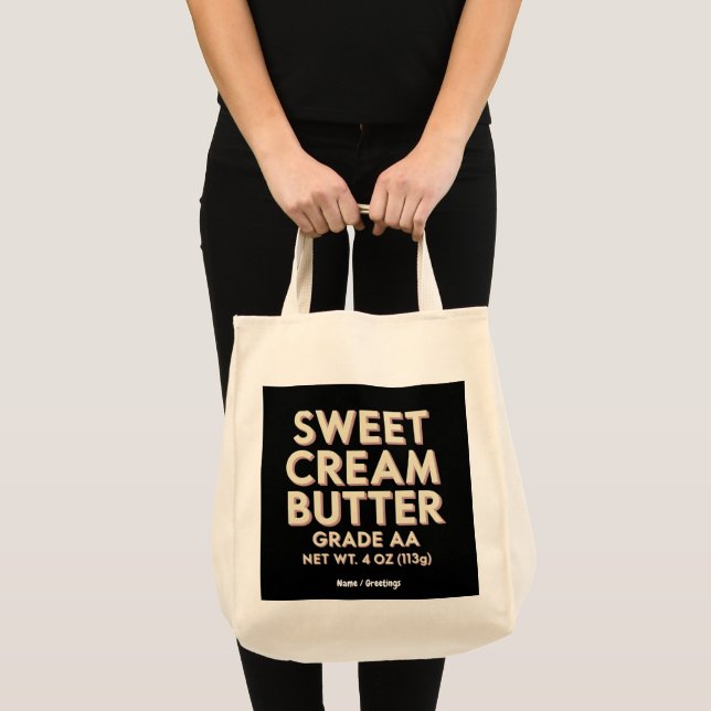 Funny Sweet Cream Butter Gift Perfect Unique Tote Bag (Front (Product))