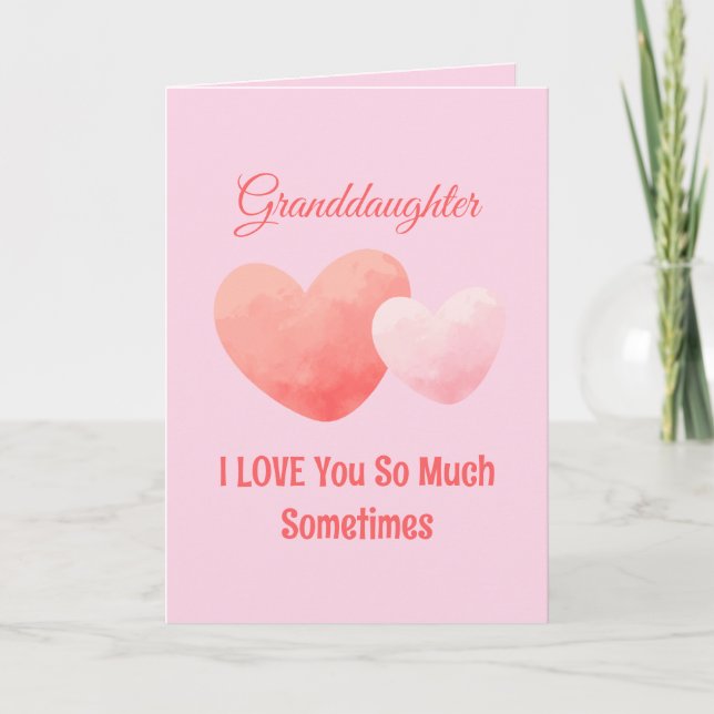 Funny Sweet Granddaughter Valentine’s Day  Holiday Card (Front)