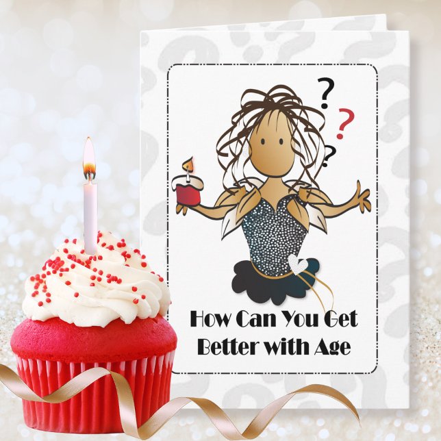 Funny Sweet Personalised Cartoon For Her Birthday  Card (Creator Uploaded)