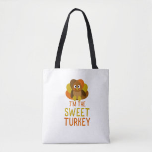 Funny Sweet Turkey Family Matching Thanksgiving  Tote Bag
