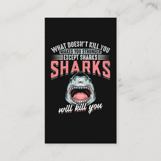Funny Swimmer Humour Shark Joke Business Card (Front)