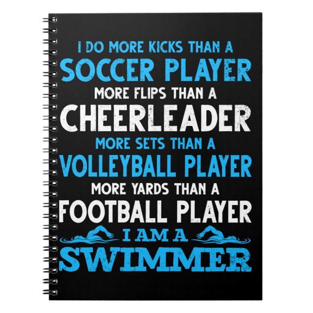 Funny Swimming Definition Swimmer Notebook (Front)