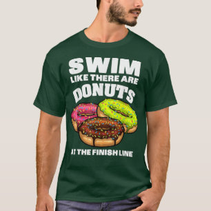 Funny Swimming Donut Design Men Women Swimmer Spor T-Shirt
