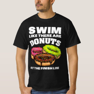 Funny Swimming Donut Men Women Swimmer Sports Athl T-Shirt