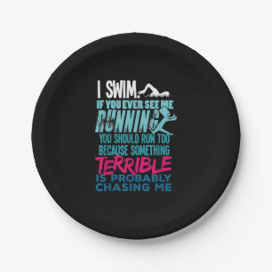 Funny Swimming Gift A Swimmer Paper Plate
