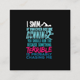 Funny Swimming Gift A Swimmer Square Business Card
