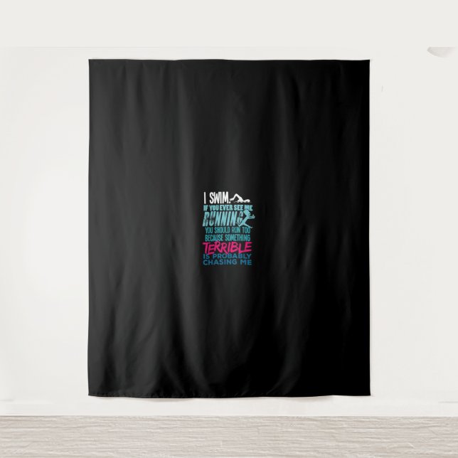 Funny Swimming Gift  A Swimmer Tapestry (Front)