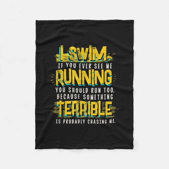 Funny Swimming Gift For Swimmer Fleece Blanket (Front)
