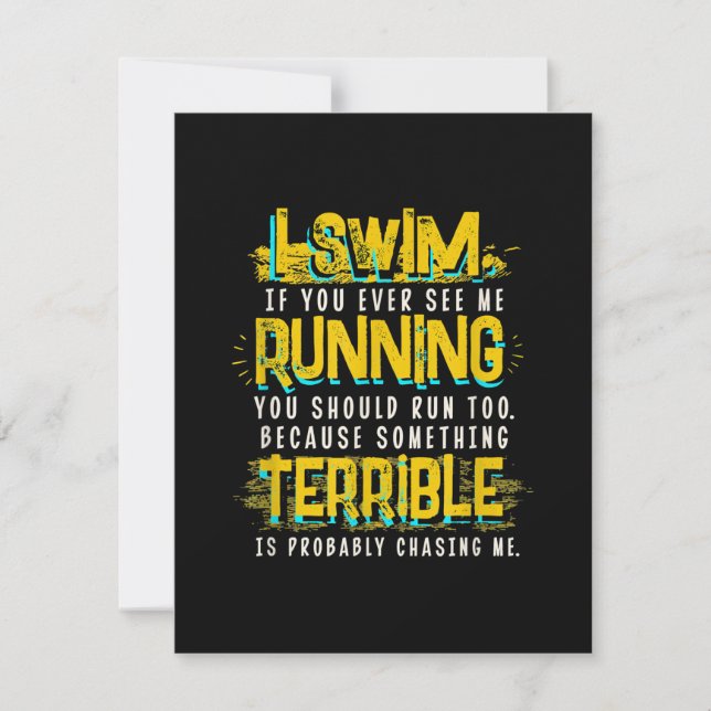 Funny Swimming Gift For Swimmer Invitation (Front)