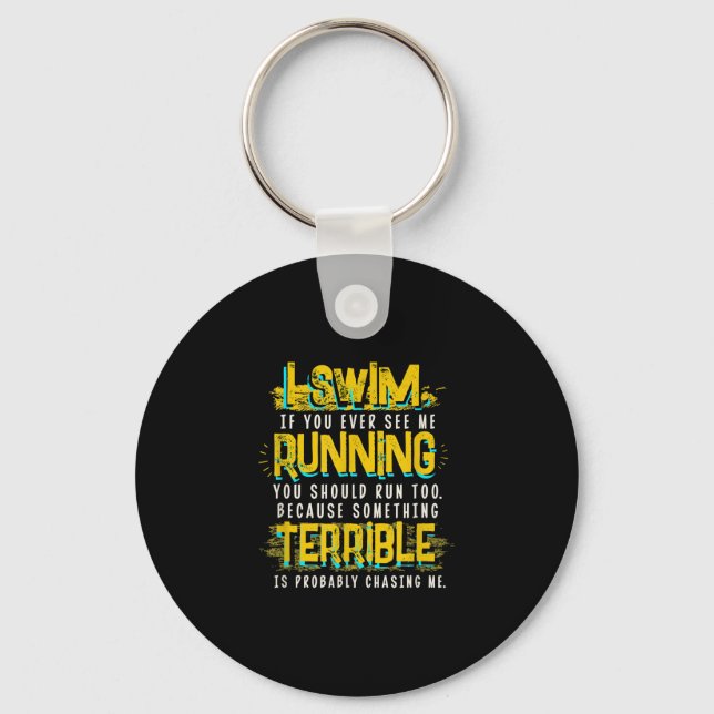 Funny Swimming Gift For Swimmer Key Ring (Front)