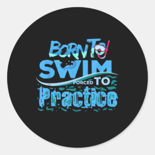 Funny Swimming Gift Swimming Design Classic Round Sticker