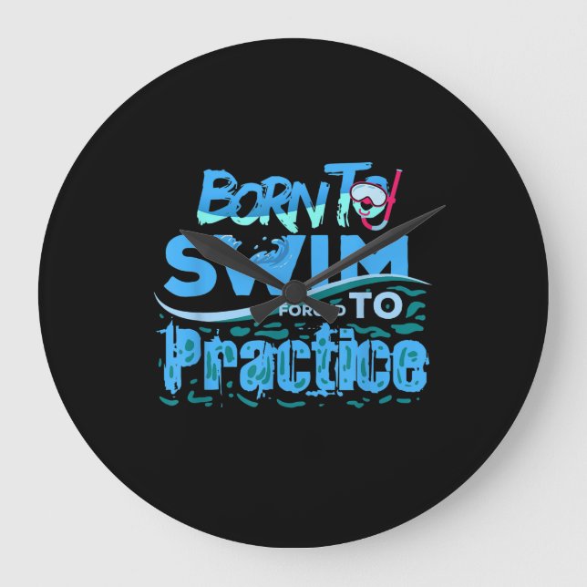 Funny Swimming Gift  Swimming Design Large Clock (Front)
