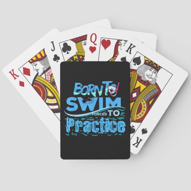 Funny Swimming Gift  Swimming Design Playing Cards (Back)