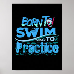 Funny Swimming Gift  Swimming Design Poster
