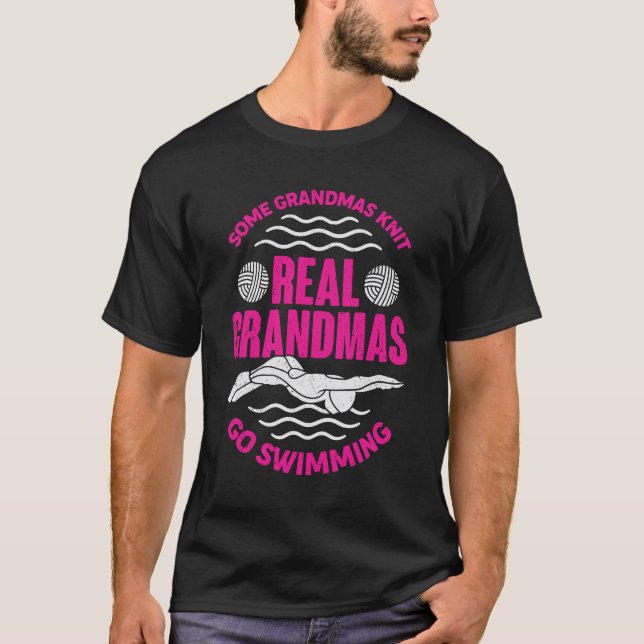 Funny Swimming Grandma Grandmother Gift T-Shirt (Front)
