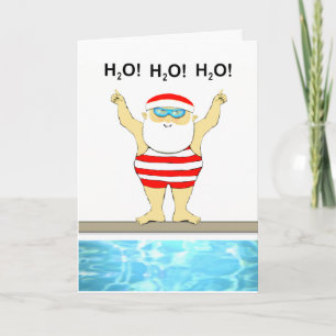 funny swimming holiday card