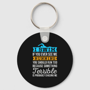 Funny Swimming - I Swim Key Ring