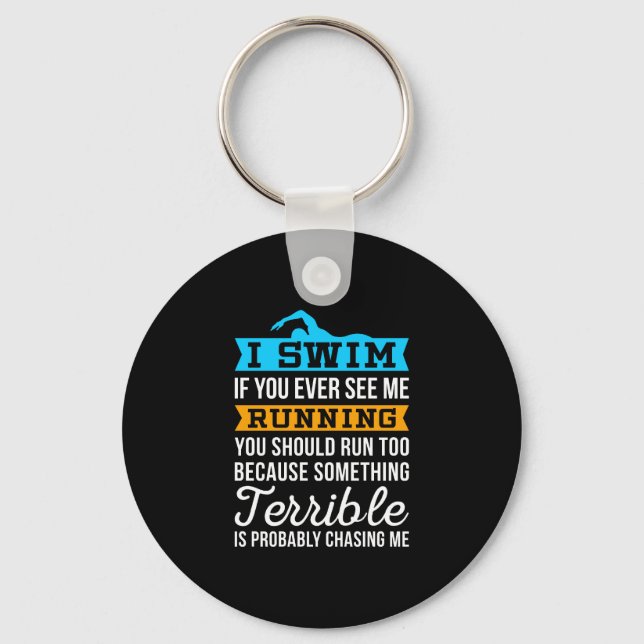 Funny Swimming - I Swim Key Ring (Front)