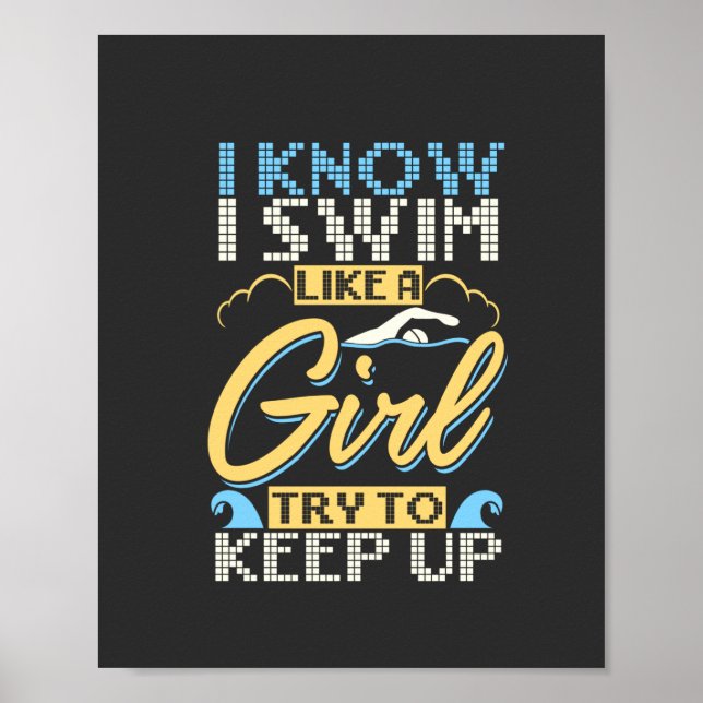 Funny Swimming Quote Poster (Front)