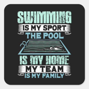 Funny Swimming Quote Square Sticker