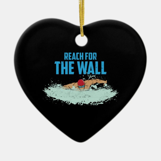 Funny Swimming Quote Swimmer Gift Ceramic Tree Decoration (Front)