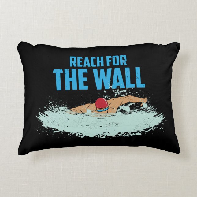 Funny Swimming Quote Swimmer Gift Decorative Cushion (Front)