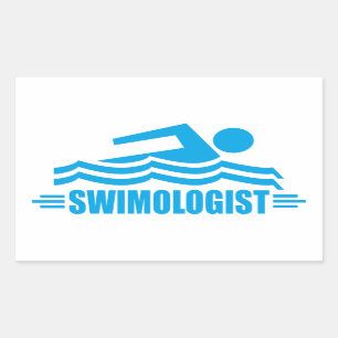 Funny Swimming Rectangular Sticker