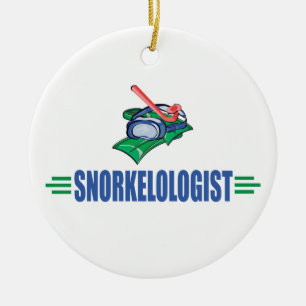 Funny Swimming, Snorkel Ceramic Tree Decoration
