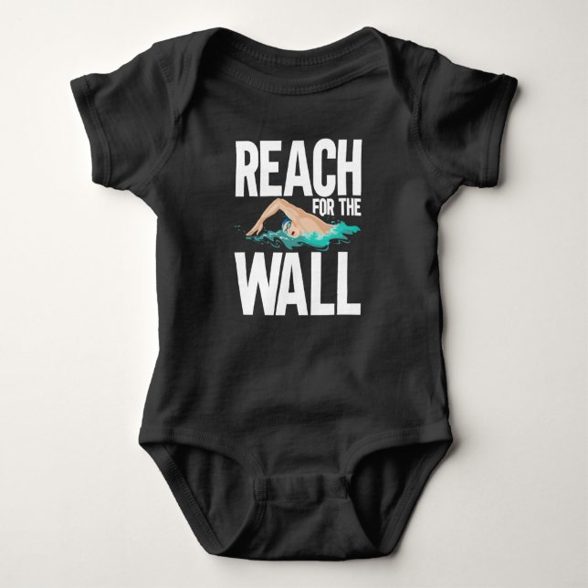 Funny Swimming Team Swimmer Quotes Baby Bodysuit (Front)