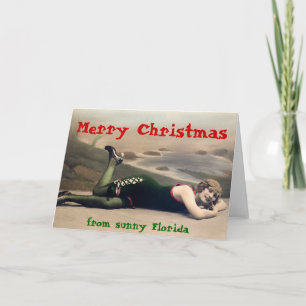 Funny Swimsuit Christmas from Florida Holiday Card