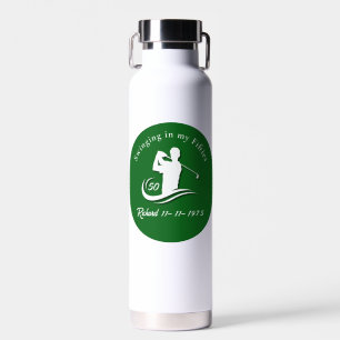 Funny Swinging In My Fifties Modern Golf Player Water Bottle