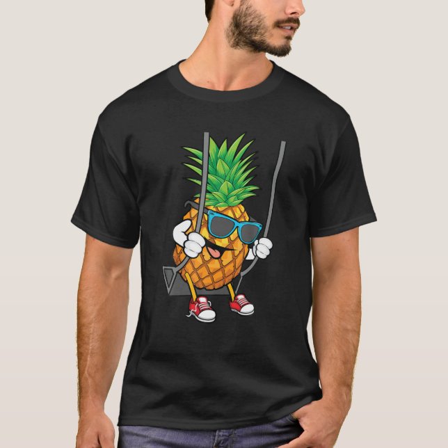 Funny Swinging Pineapple Lover Gift | Cute Swinger T-Shirt (Front)