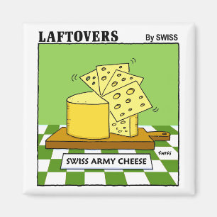 Funny Swiss Cheese Cartoon Tasting Party Favours Magnet