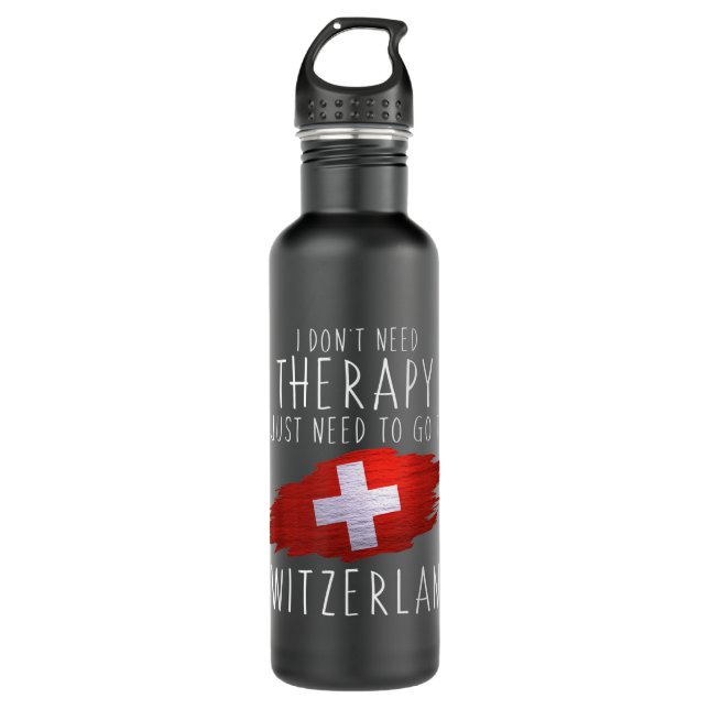 Funny Swiss Gifts Just Go to Switzerland Gifts Swi 710 Ml Water Bottle (Front)
