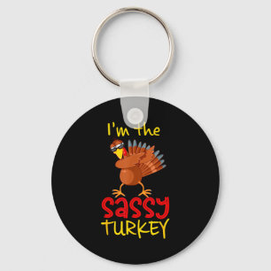 Funny Sy Turkey Matching Family Group Thanksgiving Key Ring