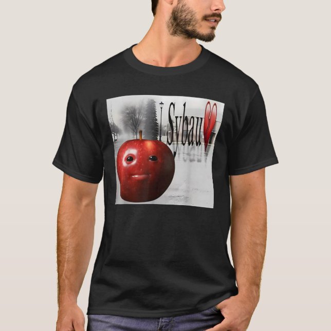 Funny SYBAU Silly AI Apple gen z Meme BrainRot Hum T-Shirt (Front)