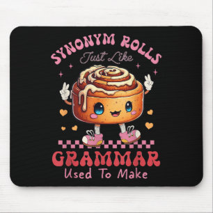 Funny Synonym Rolls Joke Cinnamon Rolls Grammar Pu Mouse Pad